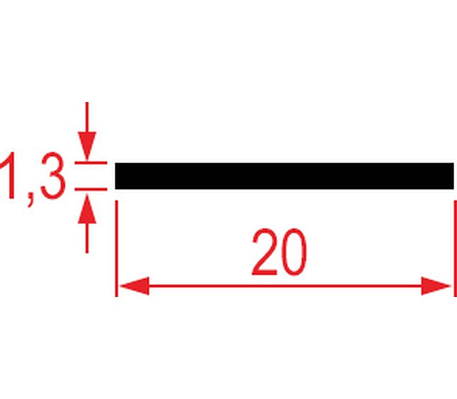 Rubber Plate 20x2 L=590 Horizontal – Genuine Part 5126670