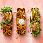 Vegware Kraft hot dog / baguette tray
