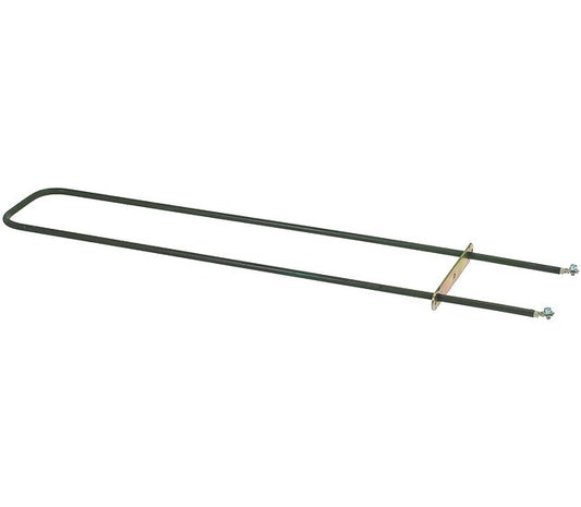 A long, thin black metal rack or guard bar with a small gold-toned connector piece and silver-toned end hardware, shown on a plain white background.