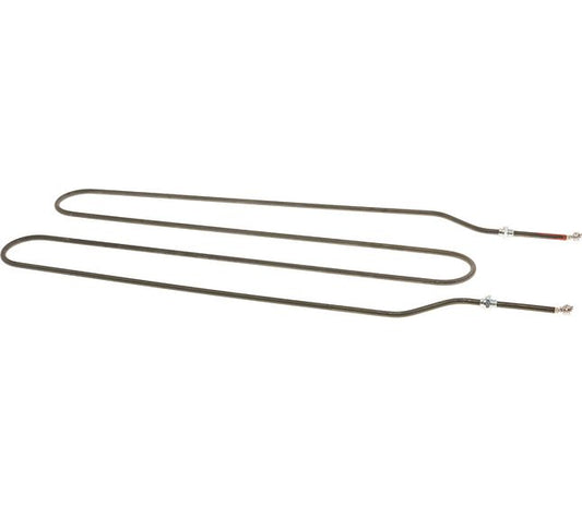 A replacement electric coil heating element with a dark metallic finish and silver-toned connector ends, shown on a plain white background.