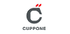 The logo for Cuppone, featuring a stylized black letter 'C' with two small red accents above it, on a solid black background.