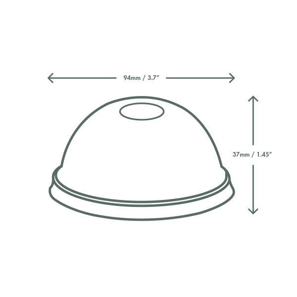 Vegware 89-Series Nourish moulded fibre cold cup dome lid, straw slot