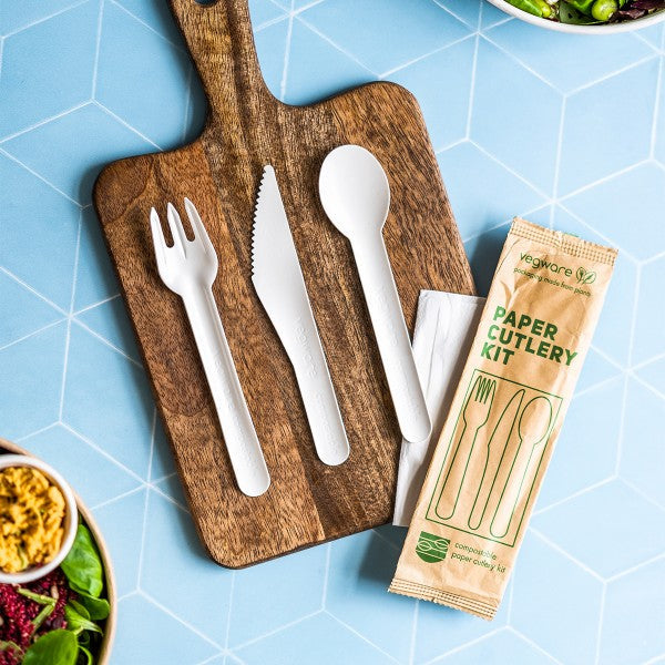 Vegware Compostable paper cutlery kit