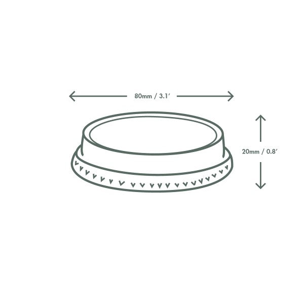 Vegware 76-Series PLA flat lid, no hole