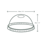 Vegware 96-Series PLA dome lid, straw slot