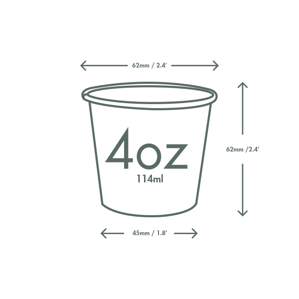 Vegware 4oz / 120ml white hot cup, 62-Series
