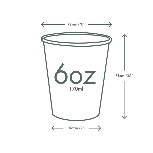 Vegware 6oz / 180ml white hot cup, 79-Series