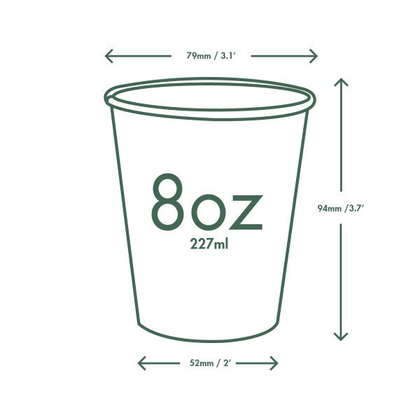 Vegware 8oz / 250ml white hot cup, 79-Series