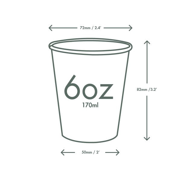 Vegware 6oz / 180ml Feel Good hot cup, 72-Series