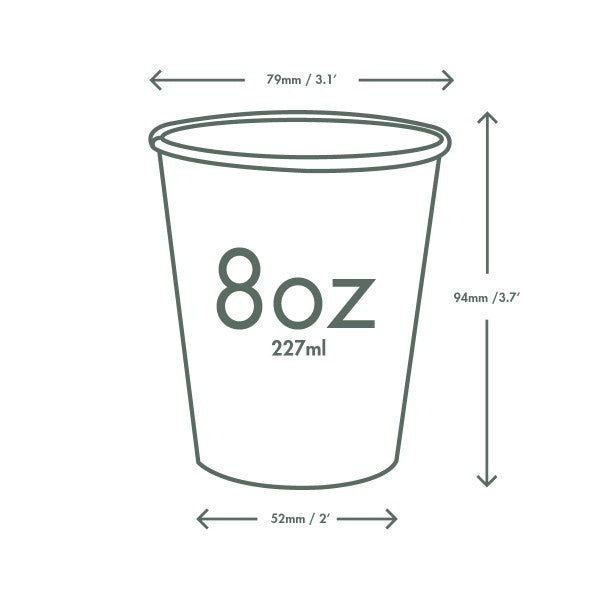 Vegware 8oz / 250ml Feel Good hot cup, 79-Series