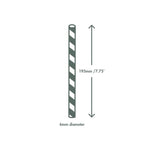 Vegware Standard green stripe 6mm paper straw, 7.8in / 200mm