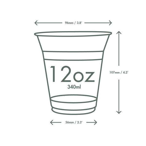 Vegware 12oz / 300ml PLA cold cup, 96-series