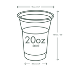Vegware 20oz / 600ml PLA cold cup, 96-Series