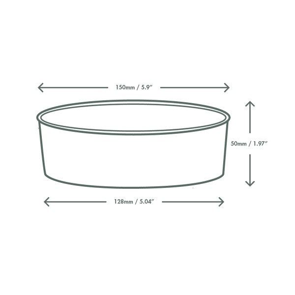 Vegware 16oz / 500ml round black food container, 150-Series