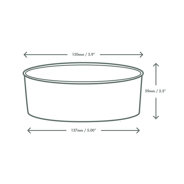 Vegware 24oz / 750ml round black food container, 150-Series