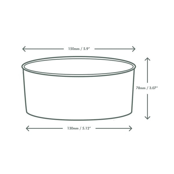 Vegware 34oz / 1000ml round black food container, 150-Series