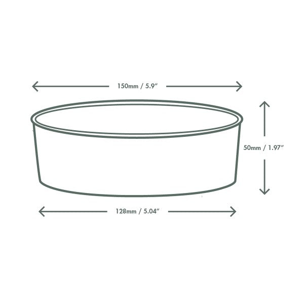 Vegware 16oz / 500ml round kraft food container, 150-Series