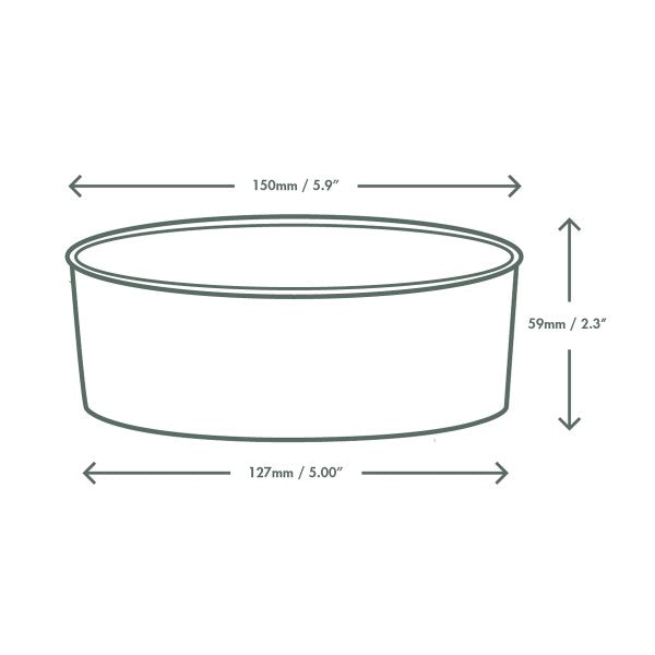 Vegware 24oz / 750ml round kraft food container, 150-Series