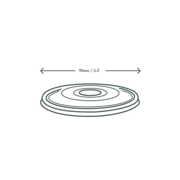 Vegware 90-Series flat PLA cold lid