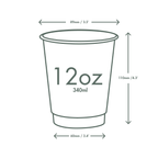Vegware 12oz/ 360ml brown kraft double wall hot cup, 89-Series