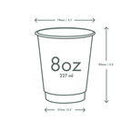 Vegware 8oz / 250ml brown kraft double wall hot cup, 79-Series