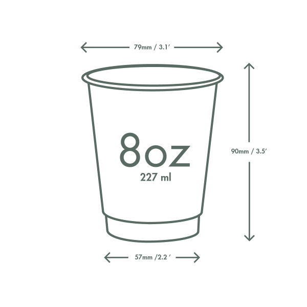 Vegware 8oz / 250ml brown kraft double wall hot cup, 79-Series