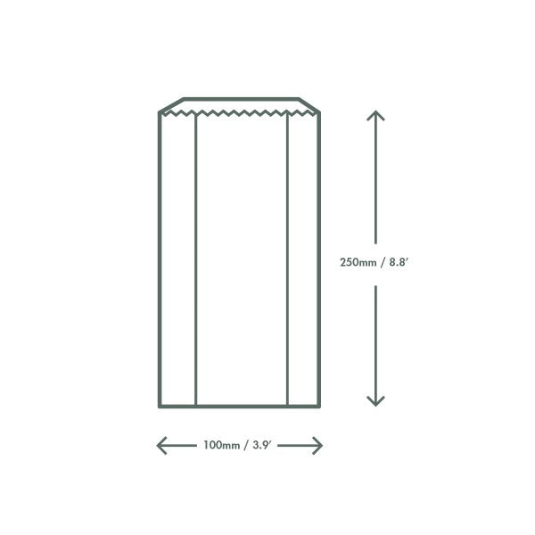 Vegware 100 x 50 x 250mm glassine bag with NatureFlex window