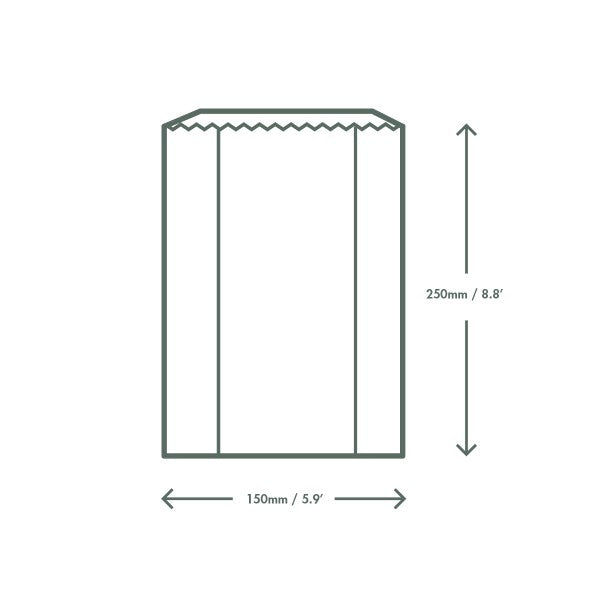 Vegware 150 x 65 x 250mm glassine bag with NatureFlex window