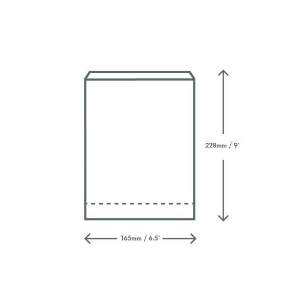 Vegware 6.5 x 3 x 9in / 160 x 65 x 235mm Therma paper bag