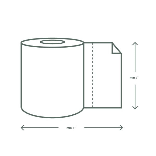 Vegware 2-ply blue centrefeed roll (19.5cm x 150m)