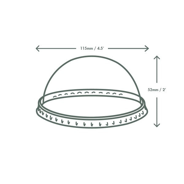 Vegware 115-Series dome PLA cold lid