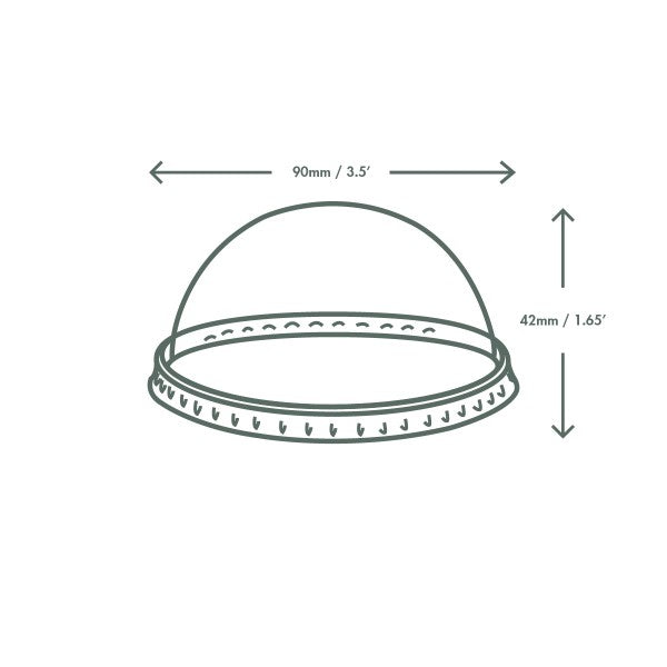Vegware 90-Series dome PLA cold lid
