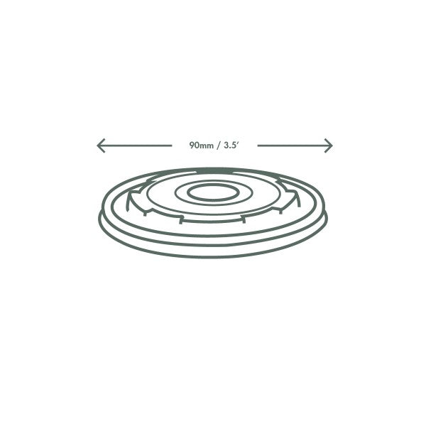 Vegware 90-Series flat CPLA hot lid