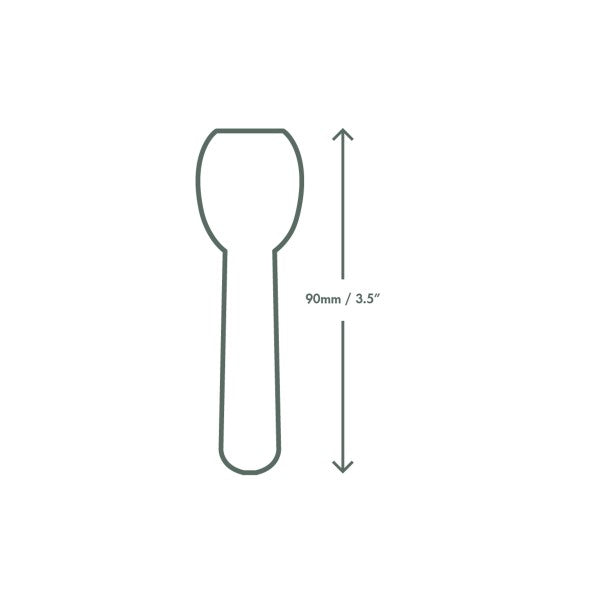 Vegware 3.5in / 90mm tutti frutti paper ice cream spoon, wrapped