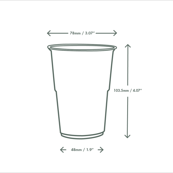 Vegware Half pint to brim PLA cup, UKCA UKNI CE mark