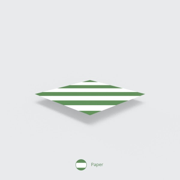 Vegware Standard green stripe 6mm paper straw, 7.8in / 200mm