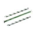 Vegware Bubble tea green stripe 12mm paper straw, wrapped, 9in / 230mm