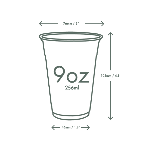 Vegware 9oz / 255ml PLA cold cup, 76-Series