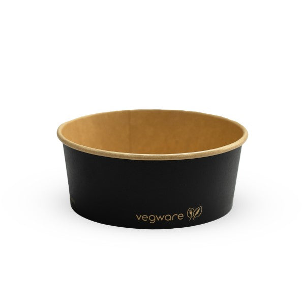 Vegware 24oz / 750ml round black food container, 150-Series