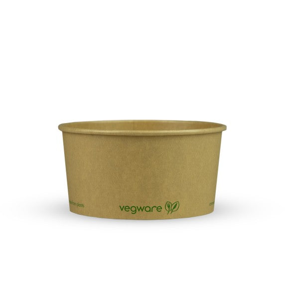 Vegware 34oz / 1000ml round kraft food container, 150-Series