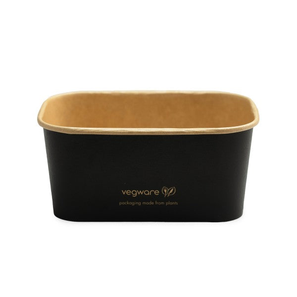 Vegware 34oz / 1000ml rectangular black food container