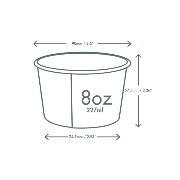 Vegware 8oz / 250ml Feel Snug soup container, 90-Series