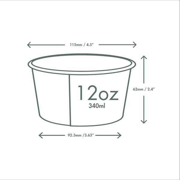 Vegware 12oz / 360ml Feel Snug soup container, 115-Series