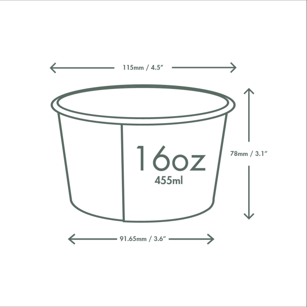 Vegware 16oz / 500ml Feel Snug soup container, 115-Series