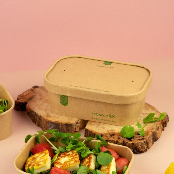 Vegware Rectangular kraft paper lid