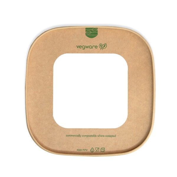 Vegware Square kraft paper window lid