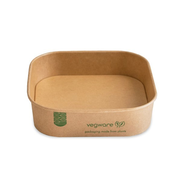 Vegware 25oz / 780ml square kraft  food container