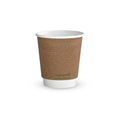 Vegware 10oz / 320ml brown kraft double wall hot cup, 89-Series