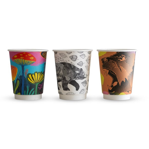 Vegware 12oz / 360ml Gallery design double wall hot cup, 89-Series