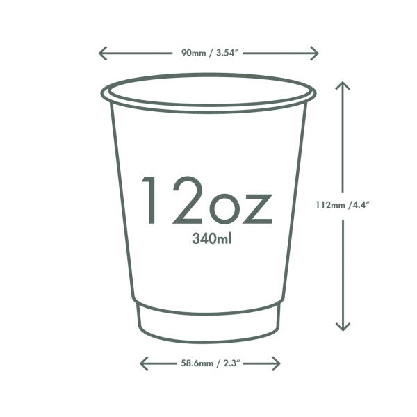 Vegware 12oz / 360ml black double wall cup, 89-Series